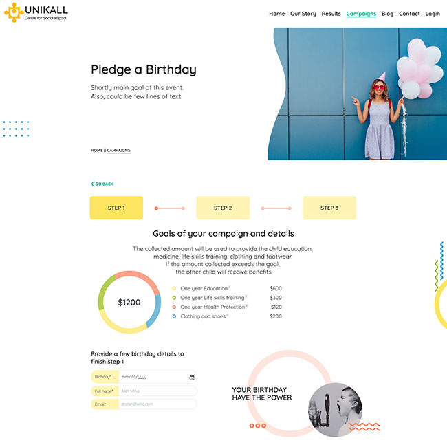 Unikall - A Fundraising Website